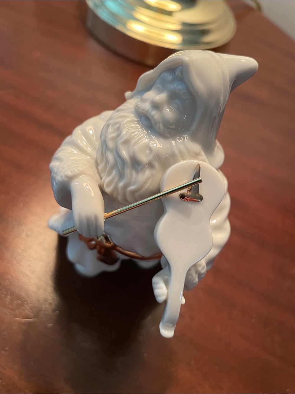 Lenox Glossy Cream Santa Figurine with Gold accents - Santa playing Violin | EUC